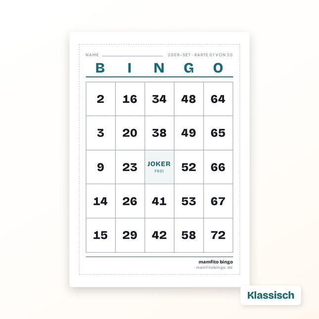 Bingo Karten 1 bis 75 zum Ausdrucken (PDF)