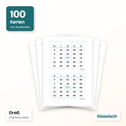 100 Bingo Karten / Groß 2 Karten je Seite / Klassisch