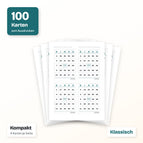 100 Bingo Karten / Kompakt 4 Karten je Seite / Klassisch